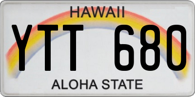 HI license plate YTT680