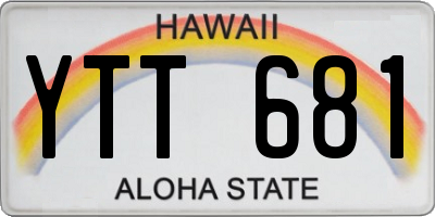 HI license plate YTT681