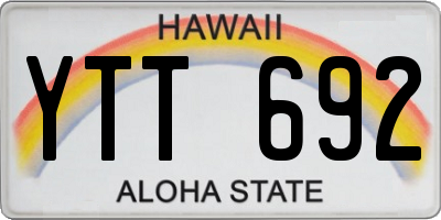 HI license plate YTT692