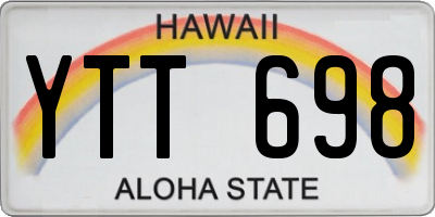 HI license plate YTT698