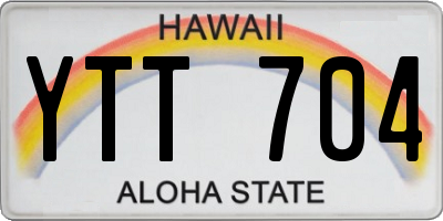HI license plate YTT704