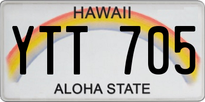 HI license plate YTT705