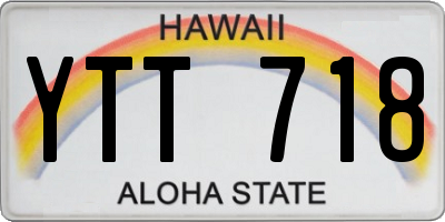HI license plate YTT718