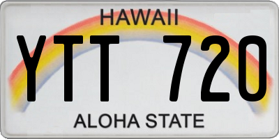 HI license plate YTT720
