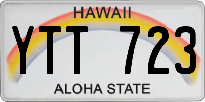 HI license plate YTT723