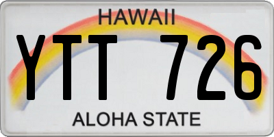 HI license plate YTT726