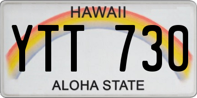 HI license plate YTT730