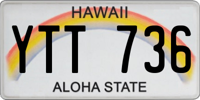 HI license plate YTT736