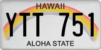 HI license plate YTT751
