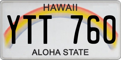 HI license plate YTT760