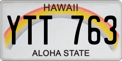 HI license plate YTT763