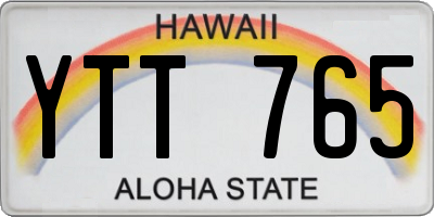 HI license plate YTT765