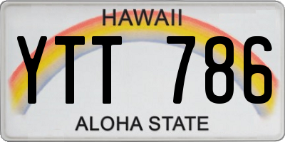HI license plate YTT786