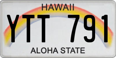 HI license plate YTT791
