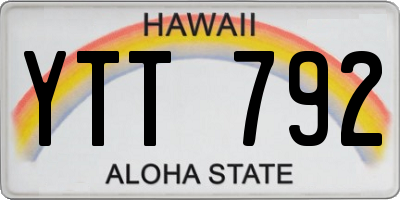 HI license plate YTT792