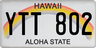 HI license plate YTT802