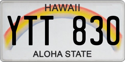 HI license plate YTT830