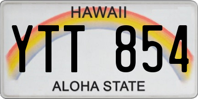 HI license plate YTT854