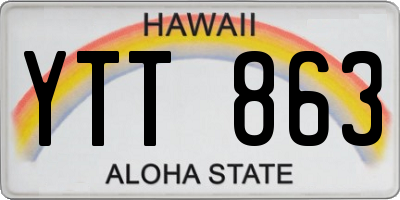 HI license plate YTT863