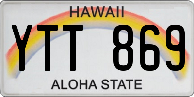 HI license plate YTT869