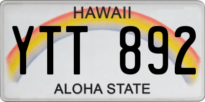 HI license plate YTT892