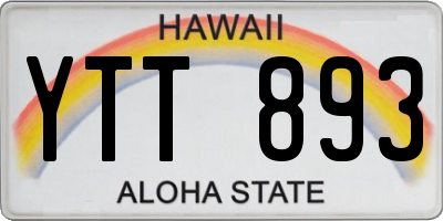HI license plate YTT893