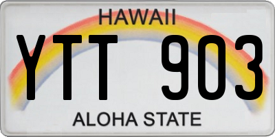 HI license plate YTT903