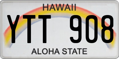 HI license plate YTT908
