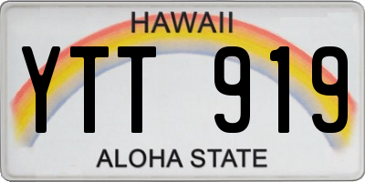 HI license plate YTT919