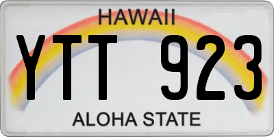 HI license plate YTT923