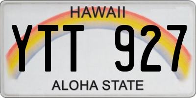 HI license plate YTT927