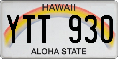 HI license plate YTT930