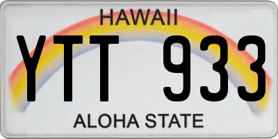 HI license plate YTT933