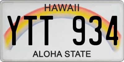 HI license plate YTT934