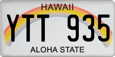 HI license plate YTT935