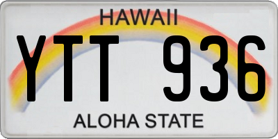 HI license plate YTT936