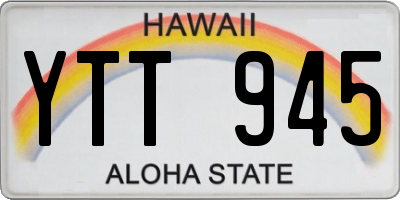 HI license plate YTT945