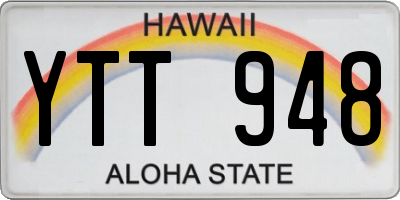 HI license plate YTT948