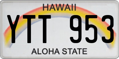 HI license plate YTT953