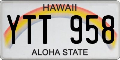 HI license plate YTT958
