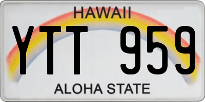 HI license plate YTT959