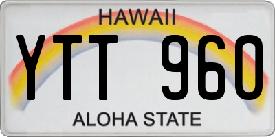 HI license plate YTT960