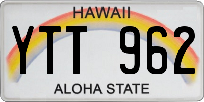 HI license plate YTT962