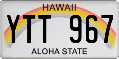 HI license plate YTT967