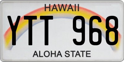 HI license plate YTT968