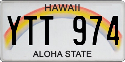 HI license plate YTT974