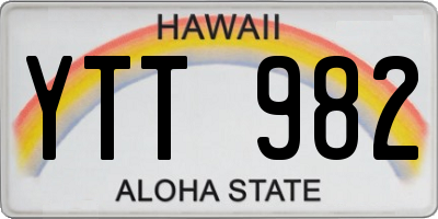HI license plate YTT982