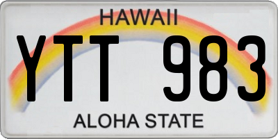 HI license plate YTT983