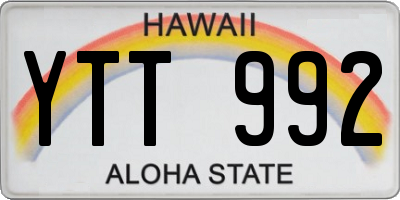HI license plate YTT992