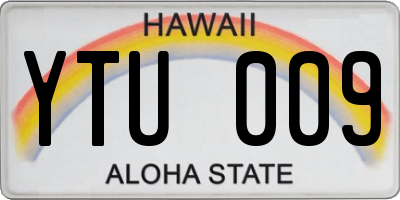 HI license plate YTU009